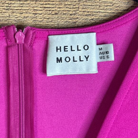 Hello Molly Delicate Encounters Pink Sleeveless Asymmetric Dress Size Medium 6 - Picture 6 of 9